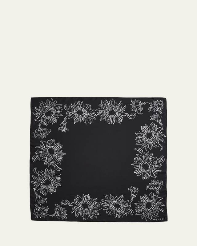 Crystal Exploded Sunflower Silk Scarf